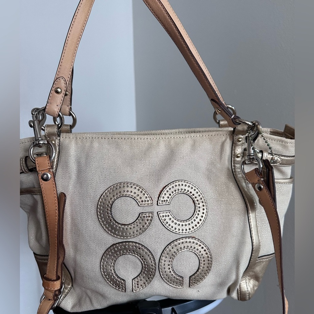 Stylish Beige Handbag. COACH